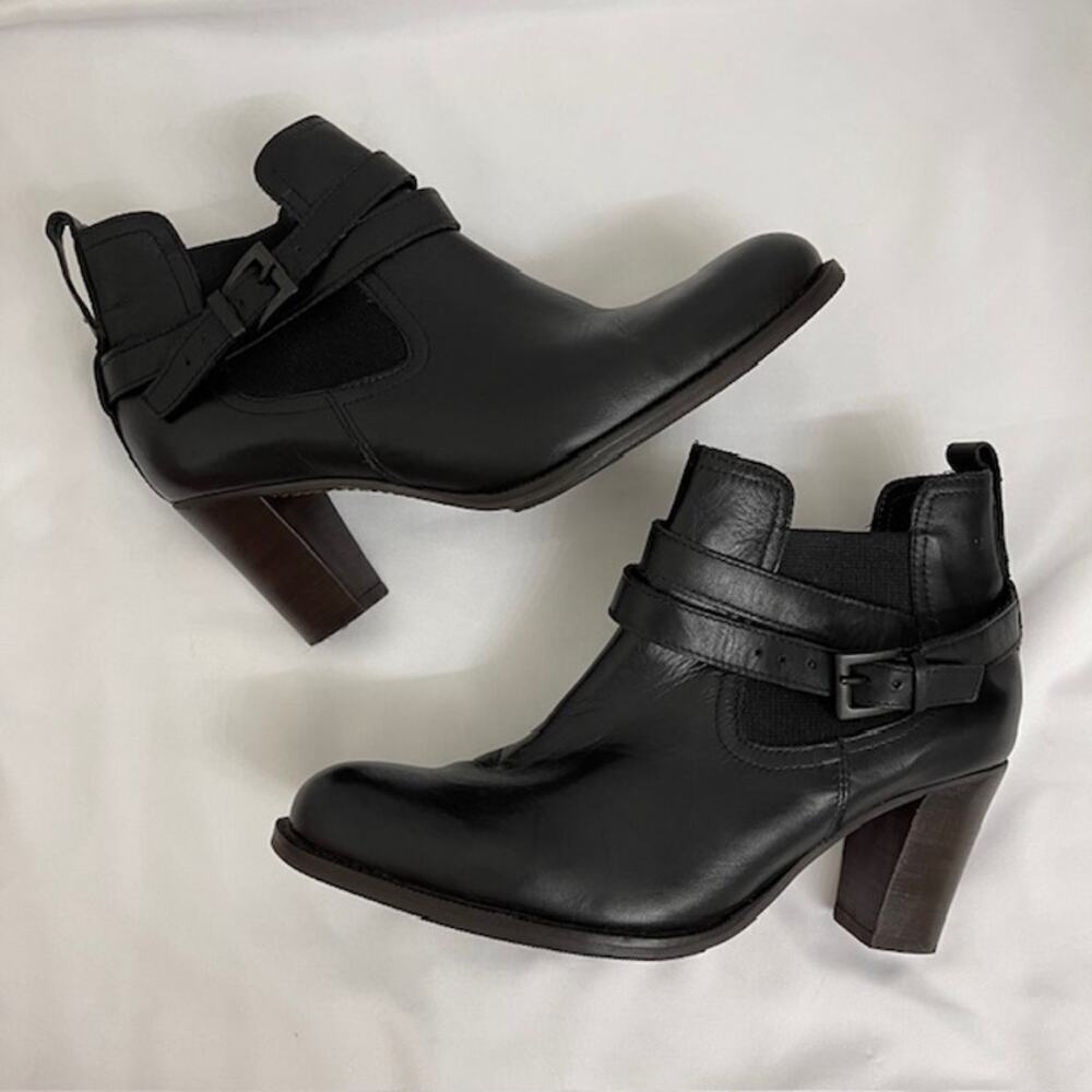 Selaria Richards Black Leather Booties Witchy Goth Classic Casual Sz 36 (US 5.5)